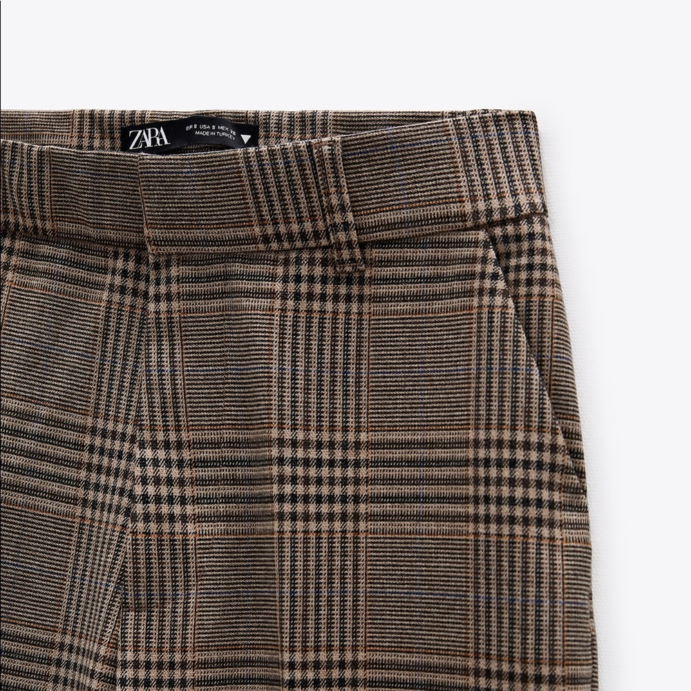 Zara Jogger Waist Plaid Pants